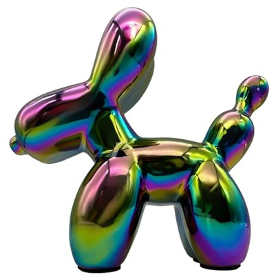 HDKXBEJ Statua placcata a forma di cane palloncino per soggiorno, decorazione moderna per la casa, regalo per San Valentino e per la casa per donne (colorata)