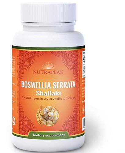 Nutrapeak Ayurveda Boswellia Extract Capsules | Joint Support | 4 Months Supply | Boswellic 65% Acids | Non-GMO | Gluten-Free| Soy-Free | Vegan | 120 Capsules