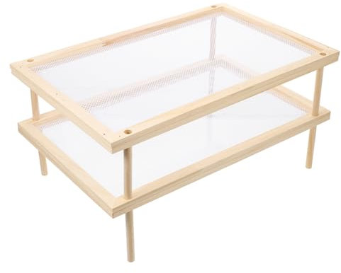 PRETYZOOM Pasta Drying Rack Fruit Drying Rack Double Layer Wooden Kitchen Noodle Holder for Vegetable Suitable for Home and Restaurant Use