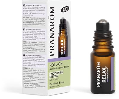 PRANAROM - Aromaboost Relax Bio - Roll-on Olfativo - Apoya los Síntomas Mentales y Físicos del Estrés - Acción Inmediata - Aceite Esencial Bio de Lavanda Verdadera - 5ml