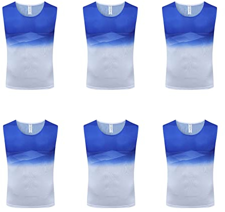 SerendipitousWhisper 6 Stück Westen fürs Teamtraining,Fußball Leibchen für Kinder und Erwachsene,Markierungshemd-Trainingsleibchen ohne Logo,Team-Spiel Bibs für Herren Damen Senioren Junioren