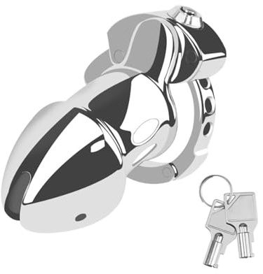 Edelstahl Metall Chastity Cage Keuschheitskäfig Herren Peniskäfig für Männer Druckknopfschloss Mehrere Größen in einem Bondage Penis käfig Extrem Keuschheit Device Sexspielzeug