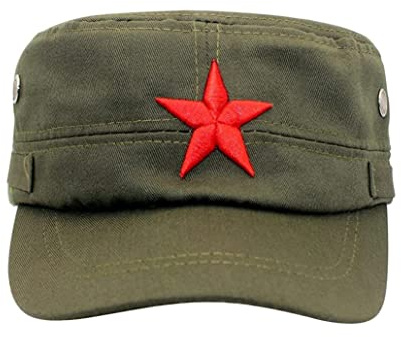 Lawnrden basebollkeps röd stjärna armékeps vintage män platt topp cool hatt,, Armégrön, en storlek