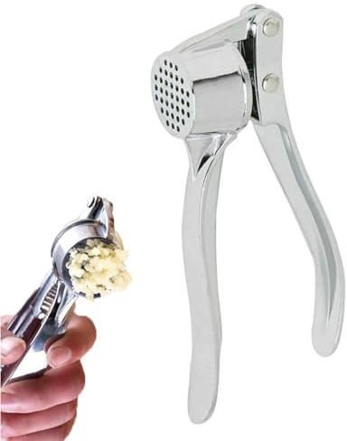 BRITECO Garlic Crusher Press - Stainless Steel Garlic and Ginger Mincer - Garlic Squeezer and Kitchen Tool