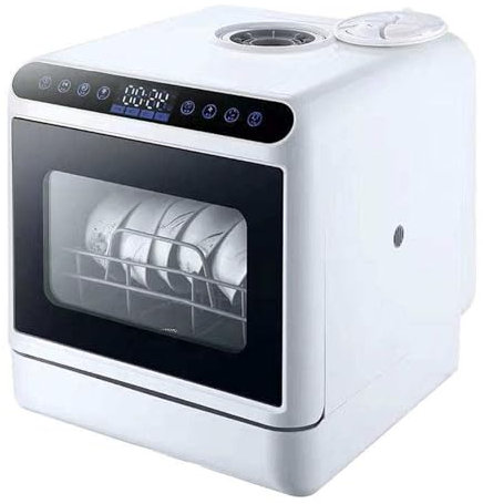 Table Top Dishwasher Portable with Programs & Auto Dry - Mini Dishwasher for Home, Apartment & Dormitory, Countertop Dishwasher with Strong & Fruit Wash, Built-in Water Tank - Small & Compact