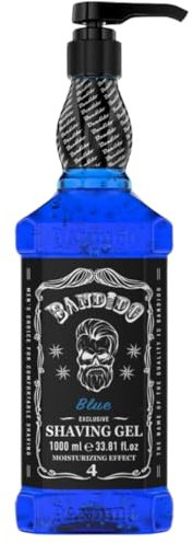 Shaving Gel da Barba Blue Bandido 1000ml | Cura della Barba Uomo | Gel Rasatura Professionale Pre Barba | Prodotti Barba Uomo per Rasatura Profonda e Pelle Idratata