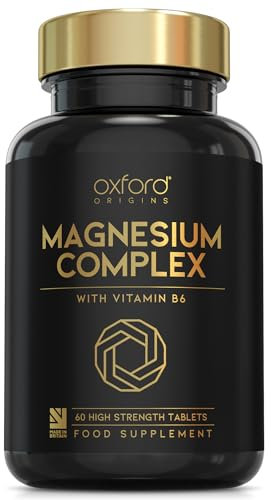 Advanced Magnesium Complex with Vitamin B6 | Made in The UK | Magnesium Supplements for Restless Leg Syndrome Relief, Leg Cramps & Sleep | Mag Citrate, Oxide & VIT B6 | 60 Capsules