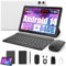 Tablet 10 Zoll 8-in-1 Kit Android 14 Tablet PC mit Hülle Tastatur Maus Stift Kopfhörer Netzstecker Kabel Octa-Core 10 GB RAM 64 GB ROM 1TB TF Erweiterbar 1280x800 IPS Touchscreen 5000 mAh (Weiß)