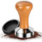 XTUDOU® Tamper di caffè, Tamper di caffè 51mm, Pressino per caffè Espresso 51 mm con Cuscinetto Rotondo, Manico in Legno, Set di Tamper per Espresso per Macchina per Espresso, Bar E Amanti del caffè