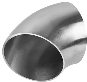 LALAGO Edelstahlrohr 45 Grad 51mm, Edelstahl Bogen, Rohr Auspuff Bogen | Edelstahl Rohrbogen, Stahl SS304 Auspuff Dornbiege Elbow, Bending Pipe, 45° Winkelbiegerohrs (45°, 2 inch)