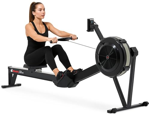 Branx Fitness RO-XL 1 Commercial Rowing Machine | 1–10 Air Resistance Levels | Ergonomic Seat & Handlebar | 330 LBS Capacity | App-Compatible Rower for Home & Gym | Foldable with Bluetooth Monitor.