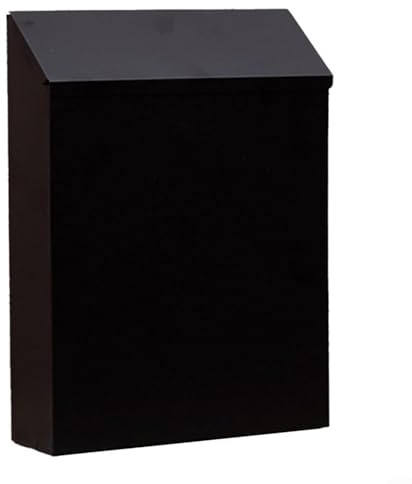 LVYXON Vintage Wall-Mounted Mailbox with Lock and 2 Keys, Rustic Metal Letterbox for Outdoor Home Decor, Secure Mail Slot for Houses and Offices, Available in 5 Colors(Black)