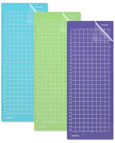 3 Pcs Non-Slip and Durable Cutting Mat, Cutting Mats Multicolour,Made Environmental-Friendly PVC, Adhesive Sticky Cutting Mats for Cricut Joy Accessories, 4.5 x 12