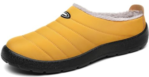 Mishansha Zapatillas de Estar por Casa Invierno Hombre Mujer Cálido Forro Pantuflas, Amarillo 44