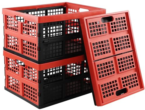 Doryh Lot de 3 caisses de rangement pliables empilables en plastique 34 l