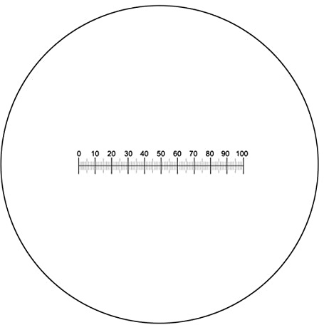 Mikroskop Okular Mikrometer X = 10 Skala Lineal 100 Graticle -Kalibrierung Augen Div 0.1 MM -Mikroskop(Diameter 22 mm)