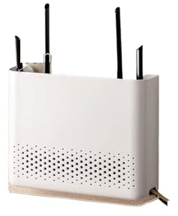 SUBLXPoten Wall Mounted Router Bracket Wireless Router Rack WiFi Wall Router Storage Box Wall Mounted Headboard Shelf Floating Shelves White Shelf Wifi Router Storage Box(L)