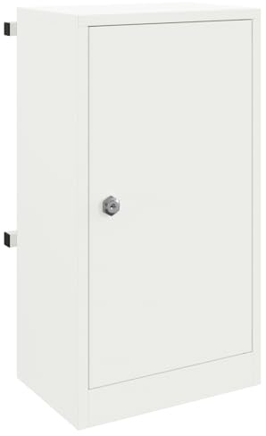 vidaXL Mailbox White 30 x 23 x 55 cm Steel, Garden and Terrace Mailbox, Weatherproof, Modern, Contemporary Design, Secure Locks, Small Mail Holder, Outdoor Accessory