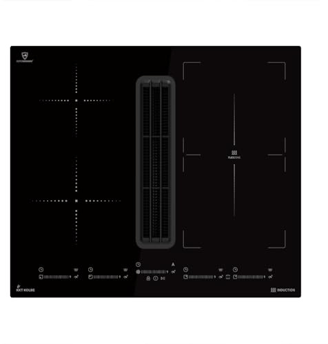 KKT KOLBE Piano cottura a induzione con cappa integrata | 638 cbm/h | 60 cm | piano cottura a induzione | 7,4 kW | 4 zone | 9 livelli | senza cornice | IND600DRAFT