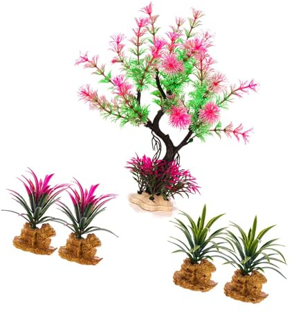 YIZITU Künstliche Pflanze mit Sockel, leicht zu reinigen, Pflege für Aquarien in verschiedenen Größen, Landschaft, Wasserpflanze, Aquarien, dekoratives Zubehör