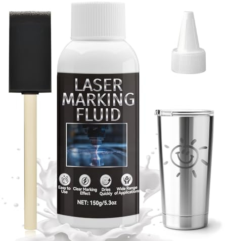 NoxGule Laser Markierungsspray, Laser Gravur Spray,für Lasergravuren Metall | Lasermarkierungsflüssigkeit, Geeignet für Lasergravuren von Schmuck, Glas, Aluminium, Edelstahl und Anderen Materialien, 150g