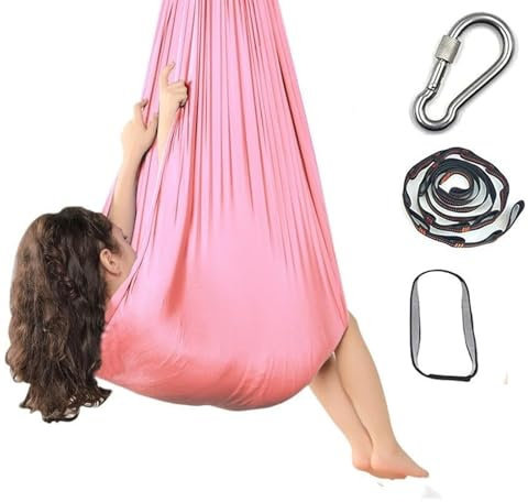 Hanging Swing Chair, Hammock up to 300lbs Indoor & Outdoor(Pink)