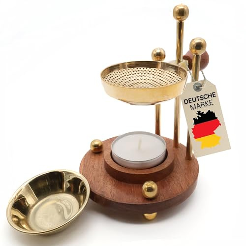 SonKo Weihrauchbrenner Räucherstövchen mit Sieb zum Räuchern und Meditation - spirituelle Geschenke zum Räuchern von weißer Salbei, Weihrauch, Boswellia (Brenner)