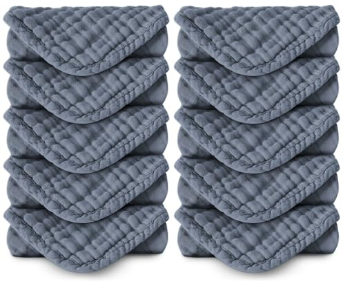 Koo-dib 10 Pcs Baby Mulltücher & Spucktücher,Saugstarke mullwindeln Babys für Neugeborene Waschlappen 30x30 cm Mulltücher Baumwolle Weiche BabyWaschlappen - Handtücher für Jungen und Mädchen