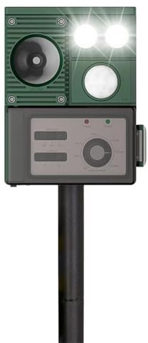 Sonic Barrier Repellente ad ultrasuoni professionale per animali – Solare per giardino – Frequenza regolabile – AllGuardX(x1)