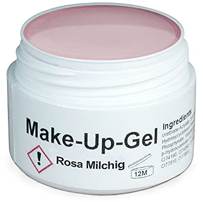 GS-Nails UV Make-Up Gel Camouflage für Nail-Art & Nagel-Design - 15 ml härtendes Covergel - selbstglättendes Nagelgel - Rosa Milchig