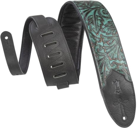 Levy's Leathers Sundance Series Gitarrengurt aus geprägtem Leder | Breite 7,6 cm | Farbe Türkis | (M4WP-001)