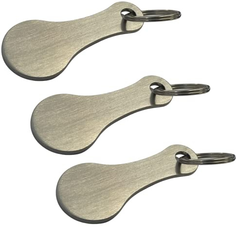 WIENS3D Einkaufswagenlöser Edelstahl 3er Set Sofort abziehbarer Einkaufswagenchip Einkaufswagen Schlüsselanhänger Einkaufswagenchip Einkaufschip