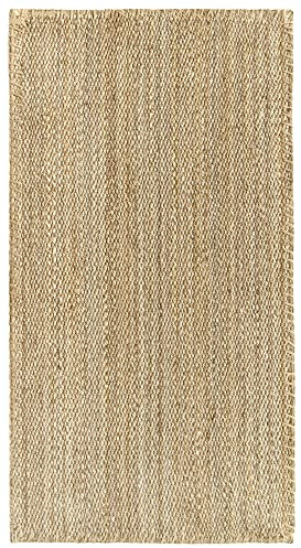 HAMID - Tapis de Jute Granada 100% Fibre de Jute Naturelle - Moquette Douce et Résistance Moyenne - Tissé à la Main - Salon, Chambre, Tapis de Couloir - Nature (150x80cm)