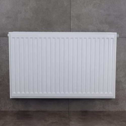 Belrad® Heizkörper Typ 33 | leistungsstarker Flachheizkörper mit 8 Anschlüssen | Wandmontage | kompakt & energieeffizient | für Bad, Gäste-WC, Wohnzimmer | weiß, flach, Mittelanschluss