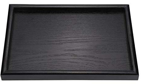 Plateau de service rectangulaire en bois massif - Pour thé, café, snack - Pour servir des pâtisseries, des collations, des mini barres de chocolat - 22 x 12 x 2 cm (30 x 20 x 2 cm)