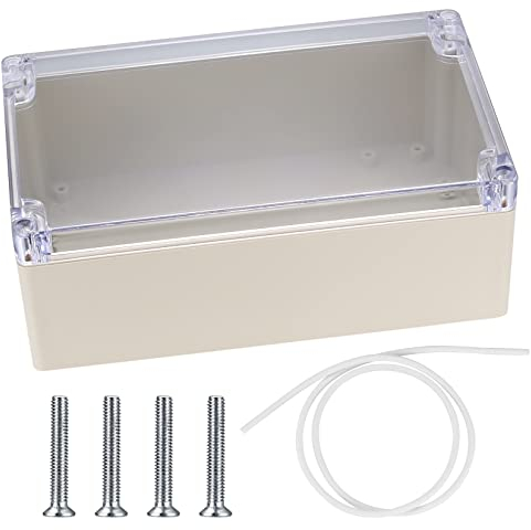 IP65 Waterproof Junction Box, Electronics Project Box, Plastic Clear Cover Project Junction Box Enclosure Case, Electrical Box Outdoor Cable Connector Boxes