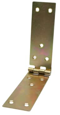 DOJA Barcelona | Charniere Caisse | 8 Pièces Charnière Coffre | 150x25x1,5 mm | Zinc Galvanisé Jaune | Charnière pour Tiroir, Coffre de Rangement Exterieur, Armoire de Jardin, Abris de Jardin...