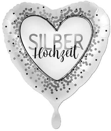 18/Ø43cm Herz Folienballon Silberhochzeit