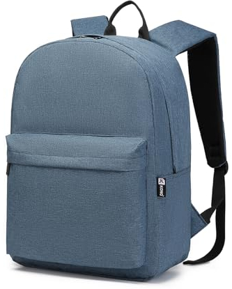 KONO Rucksack wasserdicht, Schulrucksack für Teenager Jungen und Mädchen, Leichter Basic Rucksack Herren & Damen, Arbeitstasche mit 15.4 Zoll Laptopfach, Reise und Tagesrucksack (Marineblau)
