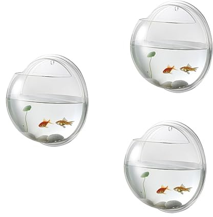 POPETPOP 3 Pièces Aquarium Planteur De Poisson Jardinière Suspendue en Verre Réservoir De Betta Mural Bocal à Poisson Suspendu Mur Jardinières Suspendues Cache-Pot Mural Acrylique Char