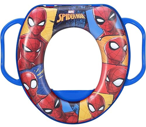 CARTOON Reductor de inodoro para niños Spiderman Marvel adaptador de inodoro universal con asas
