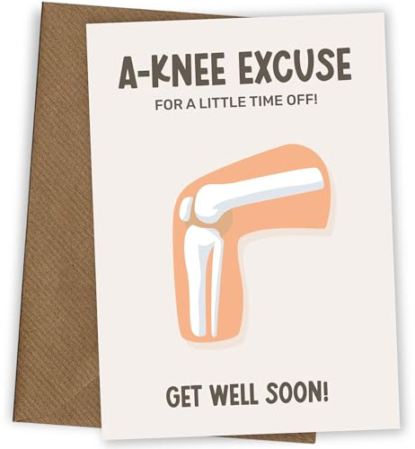 Lustige Get Well Soon-Karte und viel Glück mit Ihrer Operationskarte – A-Knee Excuse – Post-Op Speedy Recovery – Welcome Home from Hospital