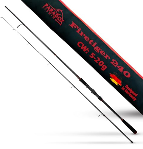 Paradox Fishing Firetiger Spinnrute I 2,1m/2,4m/2,7m I 5-20g/ 15-35g/ 20-60g I Barsch Rute I Zanderrute I Hecht Rute - Spinnruten