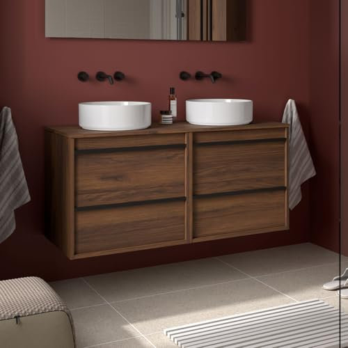 Salgar Mueble baño, Madera, Nogal Maya, 140 cm