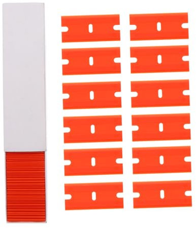 100 Stück Kunststoff Schaberklingen Orange zum Entfernen von Folie