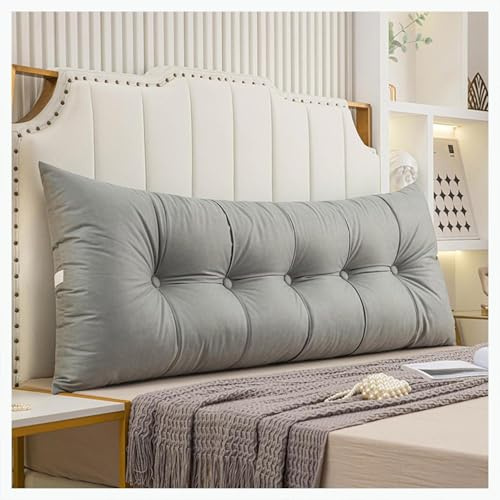 Lesekissen für Bett und Sofa Lehnenkissen 60/180/120/100cm Weiches Waschbar Bett Kopfteil Kissen, Kopfteilkissen, Rückenkissen, Lendenwirbel-/Rückenstützkissen mit Abnehmbarem Bezug(A1,80x55cm/31x21in