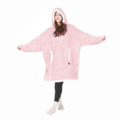 Catalonia Classy Sherpa - Coperta con cappuccio, con maniche e cappuccio, oversize, ideale come regalo per familiari e amici