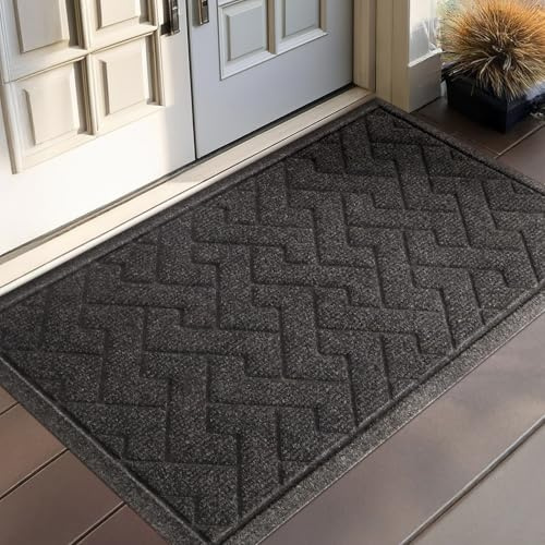 LEKEEPGOingresso Tappeto Esterno Assorbente, Anti-sporco, Ingresso Interno, 80 x 120 cm, Grigio