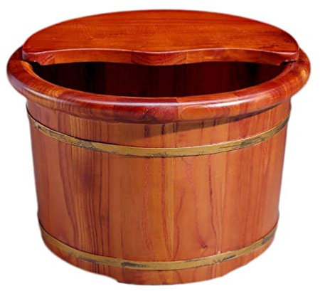 HIARAN Fußbad-Fußbadewanne aus Holzfass, Fußwanne zum Einweichen der Füße, Fußbecken für Erwachsene, Holzeimer für Pediküre, Fußbad-Whirlpool, warm wie eh und je Lucky Star