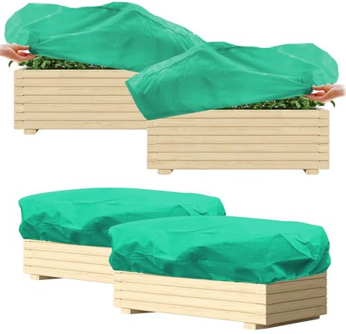 TGFIX 2 Stück Schutzhülle für Blumenkästen, Winterschutz Balkonpflanzen, Pflanzenschutz Winter Kübel, Winterschutz Kübelpflanzensack, Frostschutz für Kübelpflanzen Blumenkästen 150 x 45 x 40cm